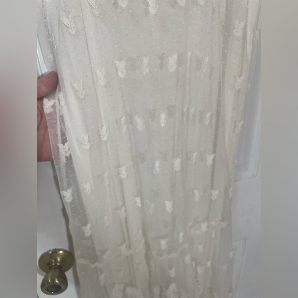 Sundance Dress Maxi Size Medium White Cream Embroidered Mesh Boho Spring Bridal - Picture 11 of 11